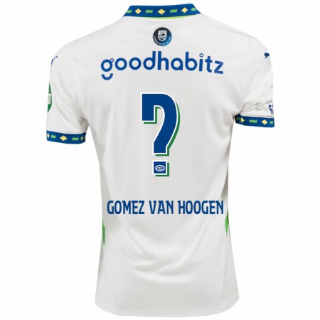 Kandiny Heren Samuel Gomez Van Hoogen #0 Wit Donkerblauw Thuisshirt Derde Tenue 2024/25 T-Shirt