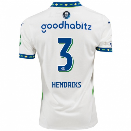 Kandiny Heren Gwyneth Hendriks #3 Wit Donkerblauw Thuisshirt Derde Tenue 2024/25 T-Shirt