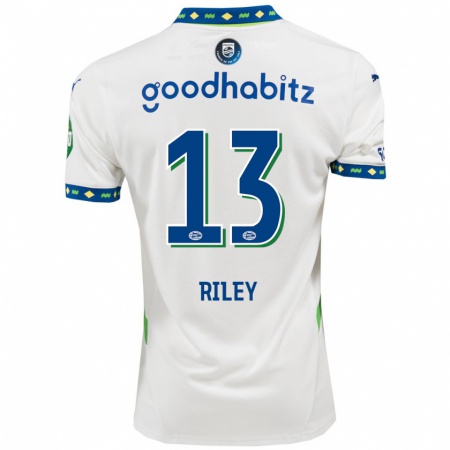 Kandiny Heren Indiah-Paige Riley #13 Wit Donkerblauw Thuisshirt Derde Tenue 2024/25 T-Shirt