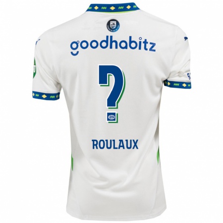 Kandiny Heren Youri Roulaux #0 Wit Donkerblauw Thuisshirt Derde Tenue 2024/25 T-Shirt