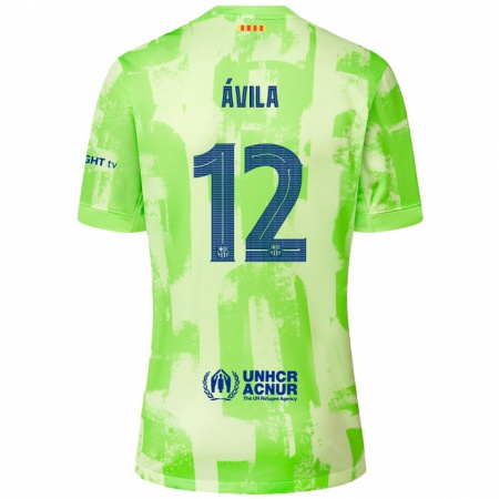 Kandiny Heren Dani Ávila #12 Limoen Thuisshirt Derde Tenue 2024/25 T-Shirt