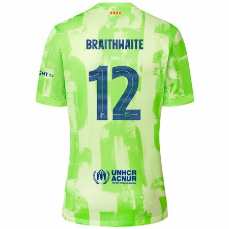 Kandiny Heren Martin Braithwaite #12 Limoen Thuisshirt Derde Tenue 2024/25 T-Shirt