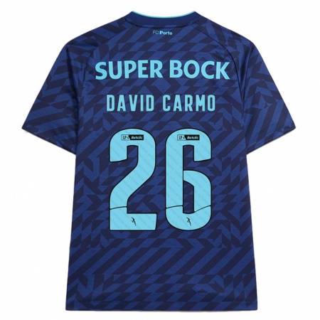 Kandiny Heren David Carmo #26 Marineblauw Thuisshirt Derde Tenue 2024/25 T-Shirt