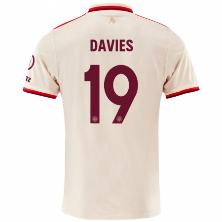 Kandiny Heren Alphonso Davies #19 Linen Thuisshirt Derde Tenue 2024/25 T-Shirt