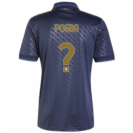 Kandiny Heren Paul Pogba #0 Marineblauw Thuisshirt Derde Tenue 2024/25 T-Shirt