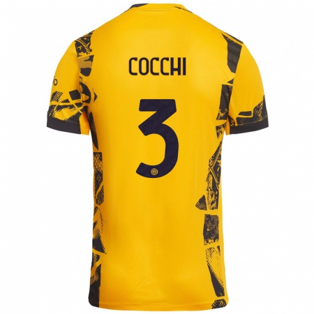 Kandiny Heren Matteo Cocchi #3 Goud Zwart Thuisshirt Derde Tenue 2024/25 T-Shirt