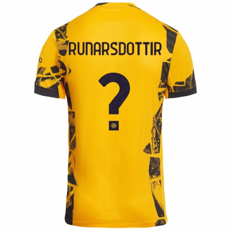 Kandiny Heren Cecilía Rán Rúnarsdóttir #0 Goud Zwart Thuisshirt Derde Tenue 2024/25 T-Shirt