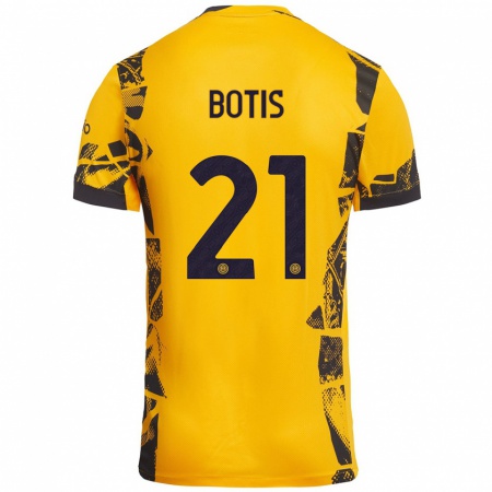 Kandiny Heren Nikolaos Botis #21 Goud Zwart Thuisshirt Derde Tenue 2024/25 T-Shirt