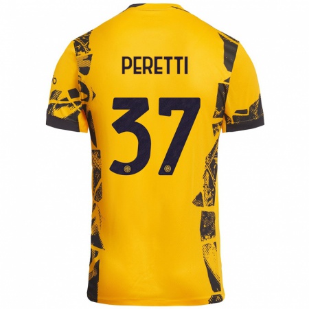 Kandiny Heren Lorenzo Peretti #37 Goud Zwart Thuisshirt Derde Tenue 2024/25 T-Shirt