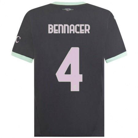 Kandiny Uomo Maglia Ismaël Bennacer #4 Grigio Kit Gara Third 2024/25 Maglietta