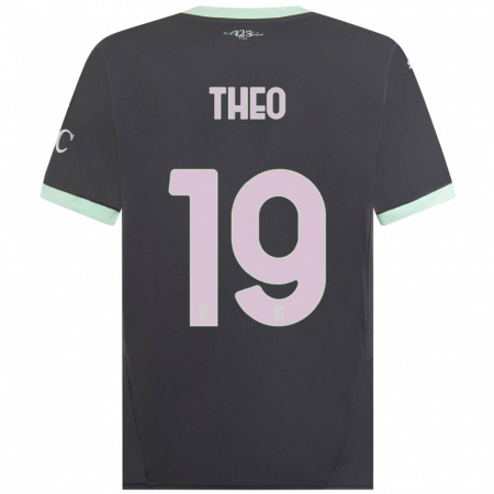 Kandiny Heren Theo Hernández #19 Grijs Thuisshirt Derde Tenue 2024/25 T-Shirt