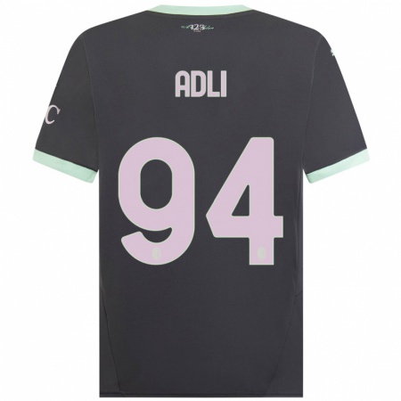 Kandiny Heren Yacine Adli #94 Grijs Thuisshirt Derde Tenue 2024/25 T-Shirt