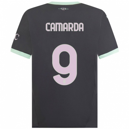 Kandiny Heren Francesco Camarda #9 Grijs Thuisshirt Derde Tenue 2024/25 T-Shirt