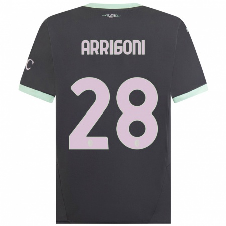 Kandiny Heren Giorgia Arrigoni #28 Grijs Thuisshirt Derde Tenue 2024/25 T-Shirt