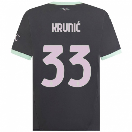 Kandiny Heren Rade Krunic #33 Grijs Thuisshirt Derde Tenue 2024/25 T-Shirt