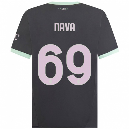 Kandiny Heren Lapo Nava #69 Grijs Thuisshirt Derde Tenue 2024/25 T-Shirt