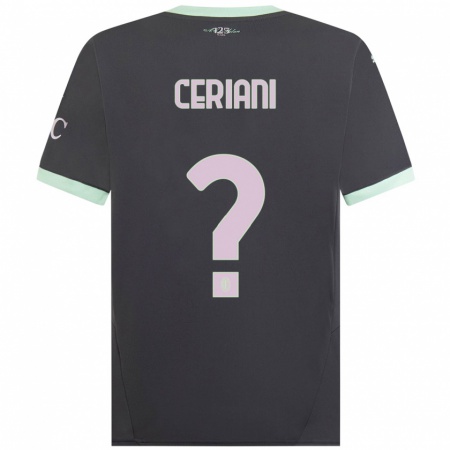 Kandiny Heren Gabriele Ceriani #0 Grijs Thuisshirt Derde Tenue 2024/25 T-Shirt