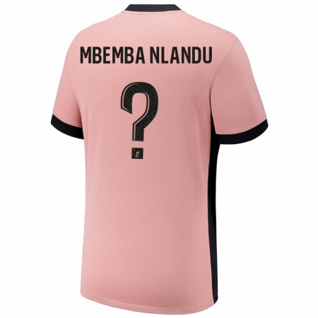 Kandiny Heren Emmanuel Mbemba Nlandu #0 Roestroze Thuisshirt Derde Tenue 2024/25 T-Shirt