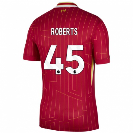 Kandiny Dames Iwan Roberts #45 Rood Geel Wit Thuisshirt Thuistenue 2024/25 T-Shirt