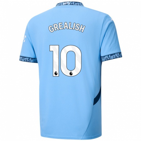 Kandiny Dames Jack Grealish #10 Marineblauw Thuisshirt Thuistenue 2024/25 T-Shirt