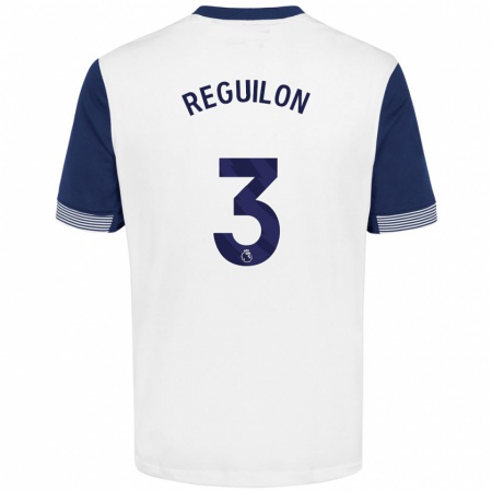 Kandiny Dames Sergio Reguilón #3 Wit Blauw Thuisshirt Thuistenue 2024/25 T-Shirt