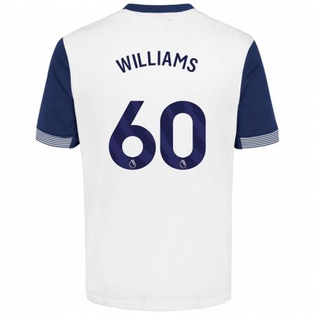 Kandiny Dames Jaden Williams #60 Wit Blauw Thuisshirt Thuistenue 2024/25 T-Shirt