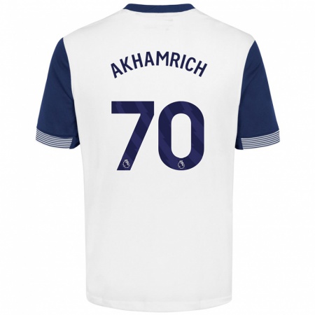 Kandiny Dames Yusuf Akhamrich #70 Wit Blauw Thuisshirt Thuistenue 2024/25 T-Shirt