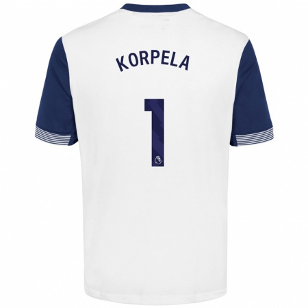 Kandiny Donna Maglia Tinja-Riikka Korpela #1 Bianco Blu Kit Gara Home 2024/25 Maglietta