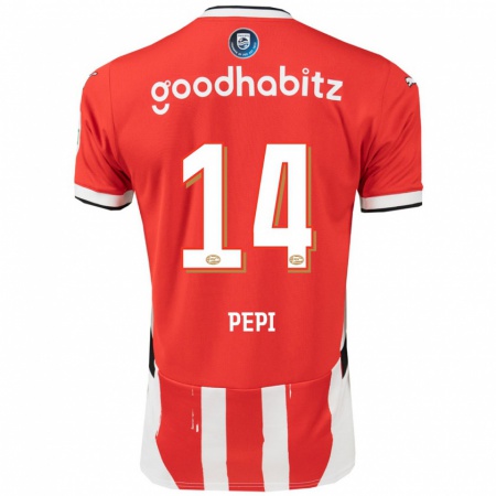 Kandiny Dames Ricardo Pepi #14 Rood Wit Thuisshirt Thuistenue 2024/25 T-Shirt