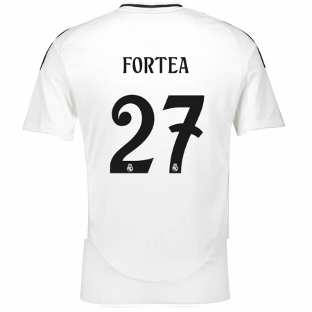 Kandiny Donna Maglia Jesús Fortea #27 Bianco Kit Gara Home 2024/25 Maglietta