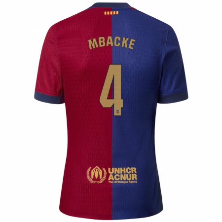 Kandiny Dames Mamadou Mbacke #4 Blauw Rood Thuisshirt Thuistenue 2024/25 T-Shirt