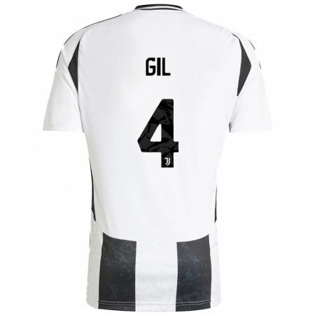 Kandiny Dames Javier Gil #4 Wit Zwart Thuisshirt Thuistenue 2024/25 T-Shirt