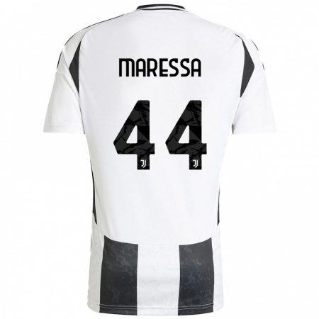 Kandiny Dames Tommaso Maressa #44 Wit Zwart Thuisshirt Thuistenue 2024/25 T-Shirt