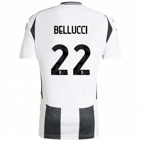 Kandiny Dames Melissa Bellucci #22 Wit Zwart Thuisshirt Thuistenue 2024/25 T-Shirt