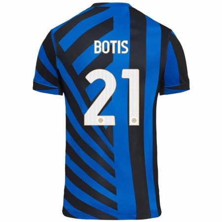 Kandiny Dames Nikolaos Botis #21 Blauw Zwart Thuisshirt Thuistenue 2024/25 T-Shirt