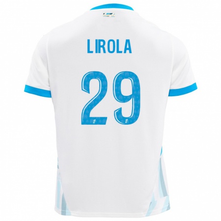 Kandiny Dames Pol Lirola #29 Wit Hemelsblauw Thuisshirt Thuistenue 2024/25 T-Shirt