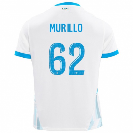 Kandiny Dames Amir Murillo #62 Wit Hemelsblauw Thuisshirt Thuistenue 2024/25 T-Shirt