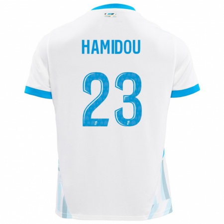 Kandiny Dames Jamila Hamidou #23 Wit Hemelsblauw Thuisshirt Thuistenue 2024/25 T-Shirt