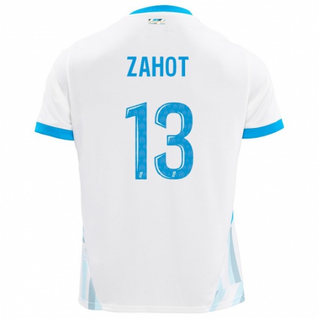 Kandiny Dames Sarah Zahot #13 Wit Hemelsblauw Thuisshirt Thuistenue 2024/25 T-Shirt