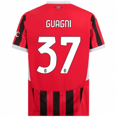 Kandiny Donna Maglia Alia Guagni #37 Rosso Nero Kit Gara Home 2024/25 Maglietta