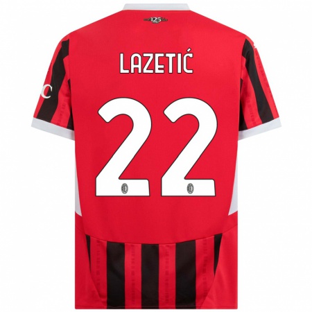 Kandiny Dames Marko Lazetic #22 Rood Zwart Thuisshirt Thuistenue 2024/25 T-Shirt