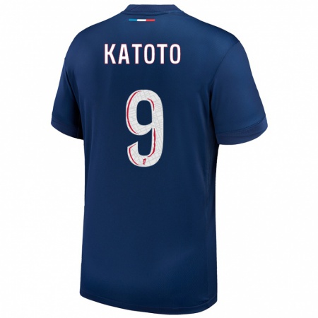 Kandiny Dames Marie-Antoinette Katoto #9 Marineblauw Wit Thuisshirt Thuistenue 2024/25 T-Shirt