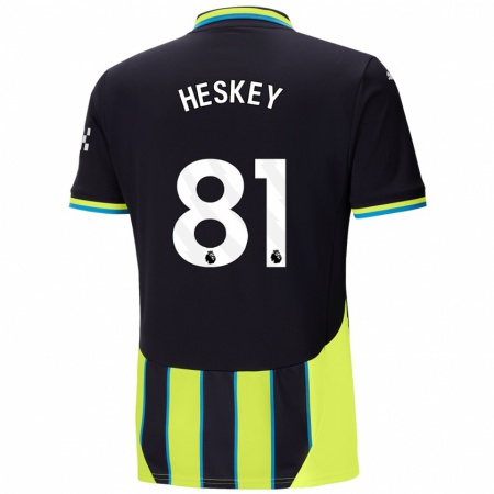 Kandiny Dames Jaden Heskey #81 Blauw Geel Uitshirt Uittenue 2024/25 T-Shirt