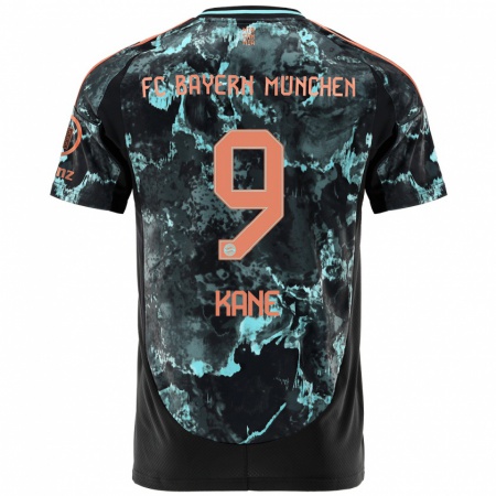 Kandiny Dames Harry Kane #9 Zwart Uitshirt Uittenue 2024/25 T-Shirt