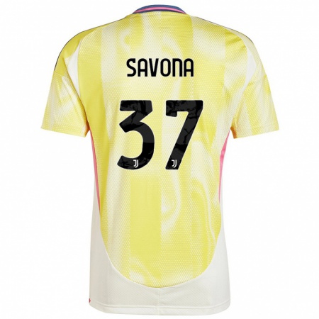 Kandiny Dames Nicolò Savona #37 Zonnig Geel Uitshirt Uittenue 2024/25 T-Shirt