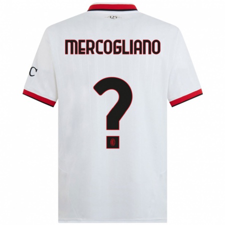 KandinyレディースMattia Mercogliano#0白 黒 赤アウェイシャツ2024/25ジャージーユニフォーム