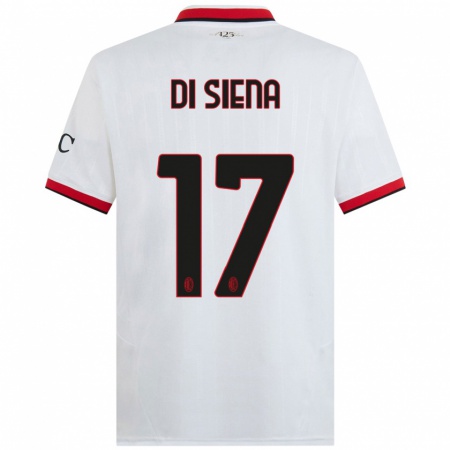 Kandiny Damen Andrea Di Siena #17 Weiß Schwarz Rot Auswärtstrikot Trikot 2024/25 T-Shirt Österreich