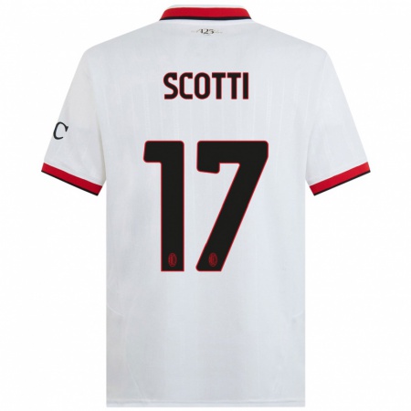 Kandiny Damen Filippo Scotti #17 Weiß Schwarz Rot Auswärtstrikot Trikot 2024/25 T-Shirt Österreich