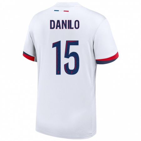 Kandiny Dames Danilo Pereira #15 Wit Blauw Rood Uitshirt Uittenue 2024/25 T-Shirt