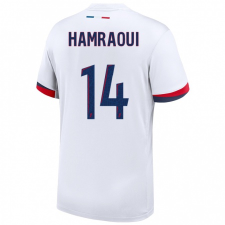 Kandiny Dames Kheira Hamraoui #14 Wit Blauw Rood Uitshirt Uittenue 2024/25 T-Shirt